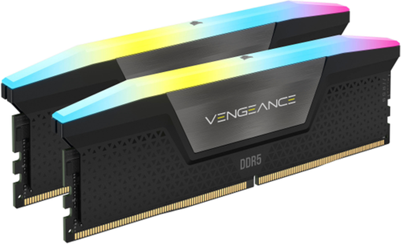 CORSAIR - VENGEANCE 32GB (2PK 16GB) 6400MHz PC5-51200 DDR5 C32 DIMM Desktop Memory with RGB Lighting - Multi