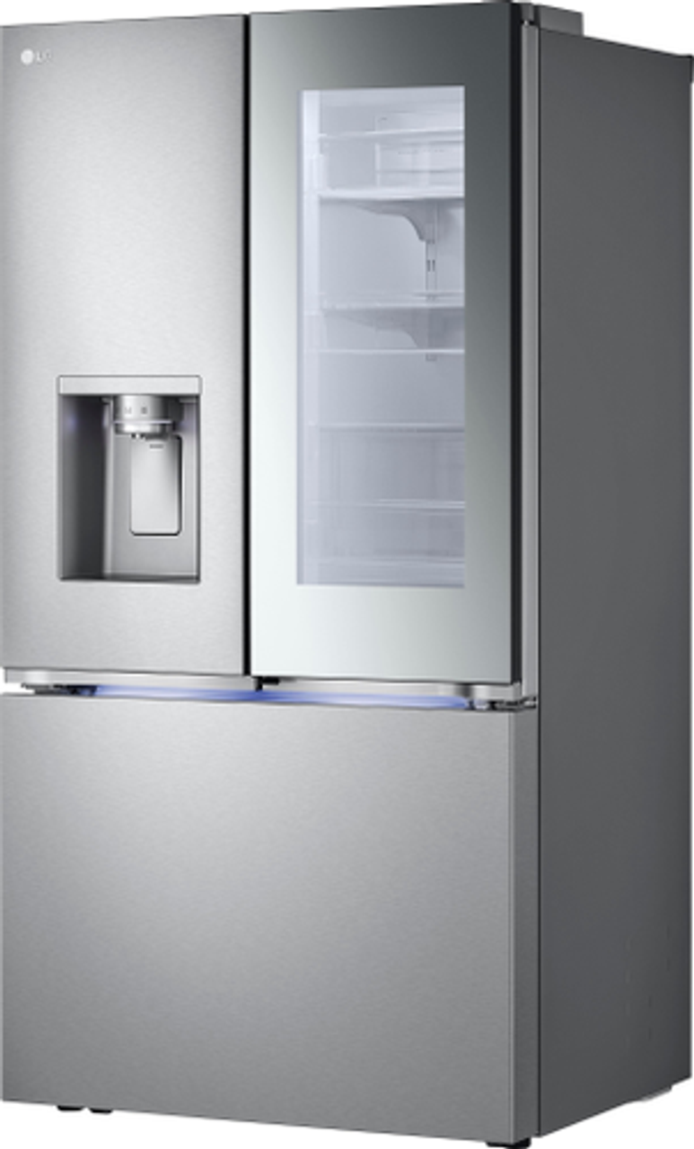 LG - 25.5 Cu. Ft. French Door Counter-Depth Smart Refrigerator  with Mirror InstaView - Stainless steel
