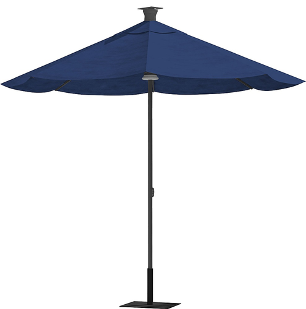 Above - Height Series 9 Feet Smart Umbrella with Remote Control, Wind Sensor, Solar Panel, LED Lighting - Spectrum Indigo