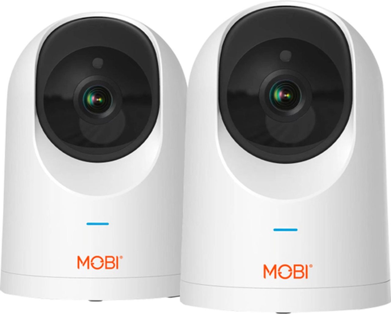 MOBI - Cam Pro Baby & Nursery Monitoring System with Night Vision, and Temperature and Humidity Sensor - 2 Pack - White