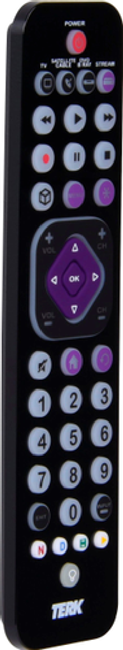 TERK - 4-Device Backlit Universal Remote - Black