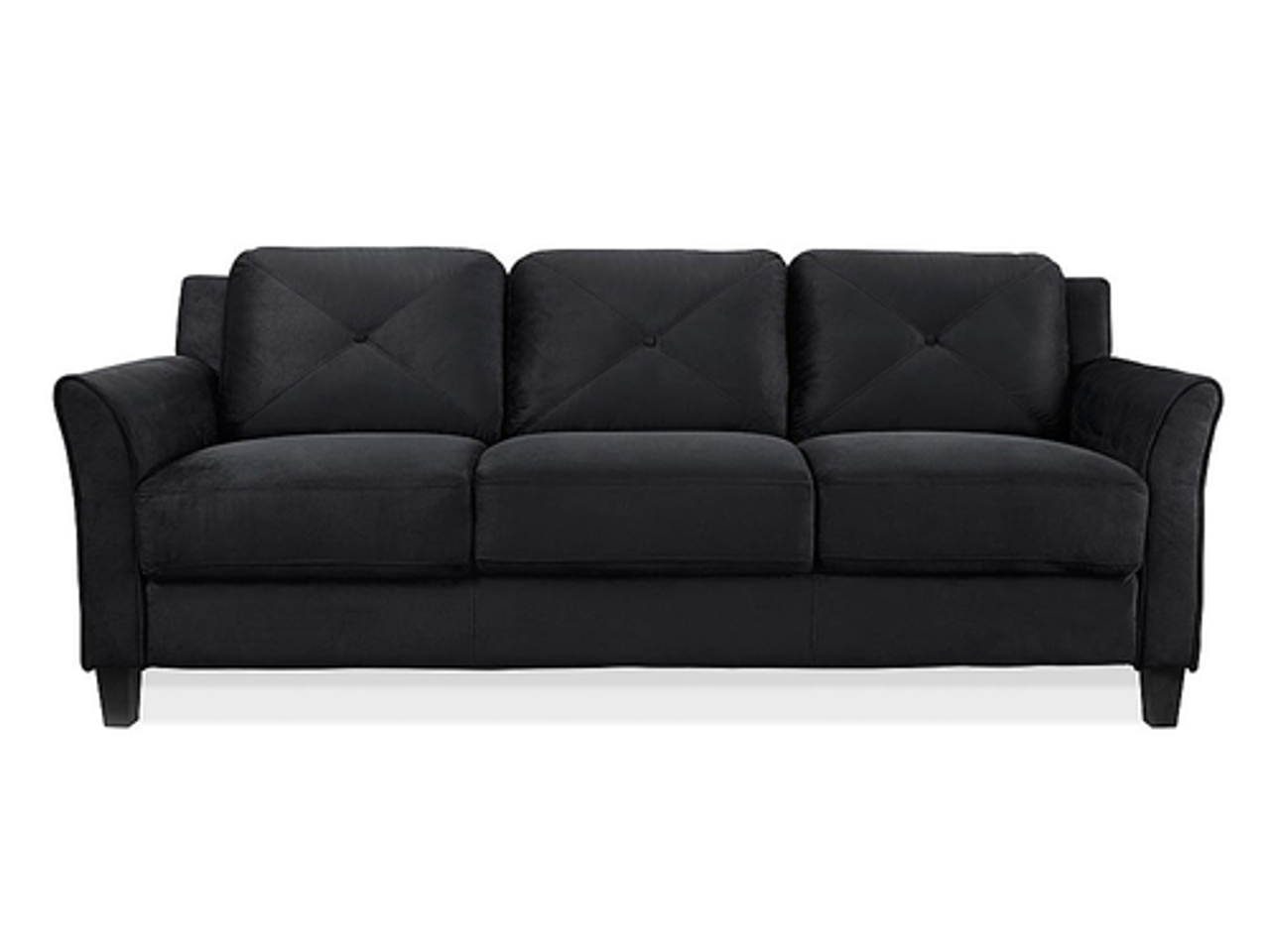 Lifestyle Solutions - Hartford Sofa Upholstered Microfiber Curved Arms - Black