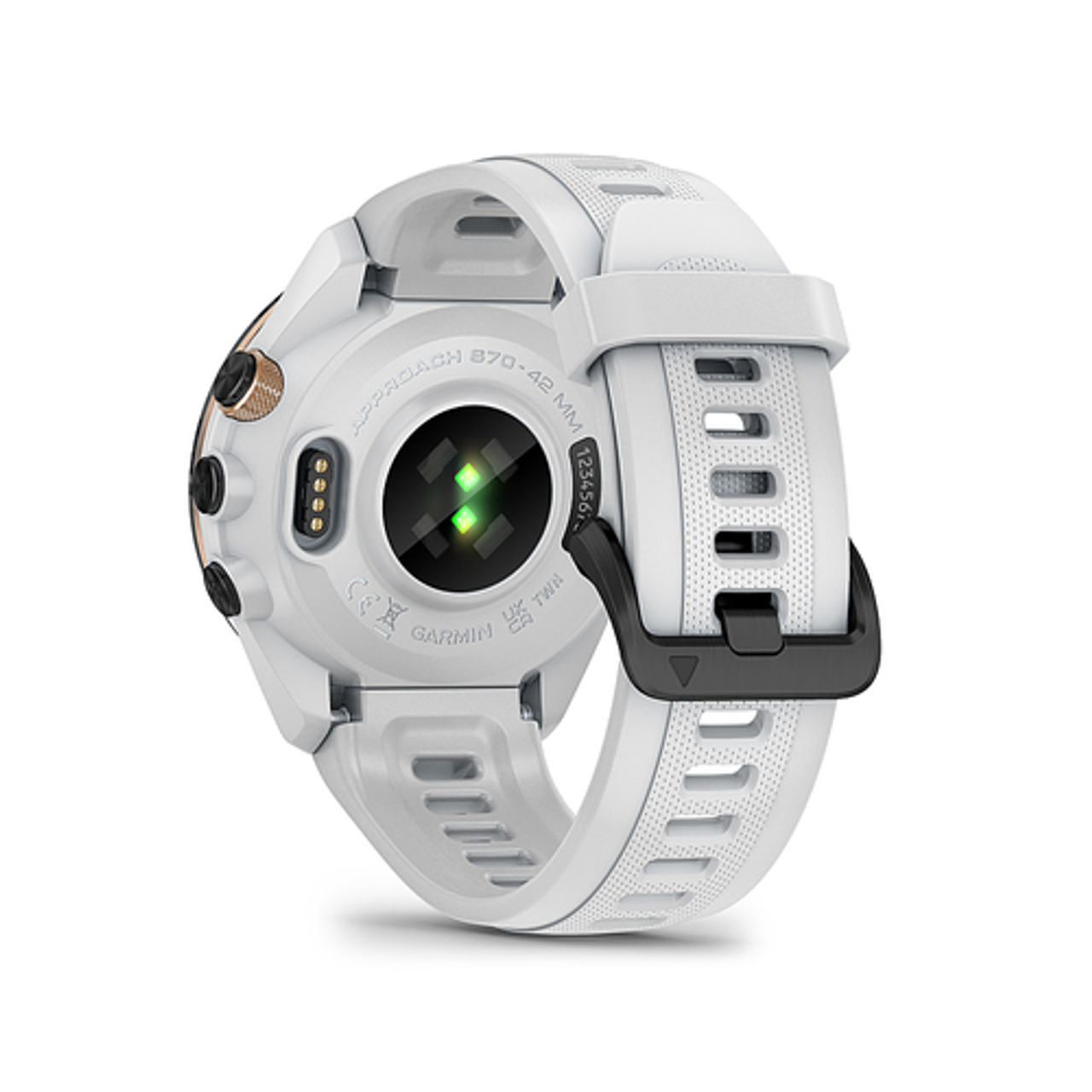 Garmin - Approach S70 GPS Smartwatch 42mm Ceramic - Black Ceramic Bezel with White Silicone Band