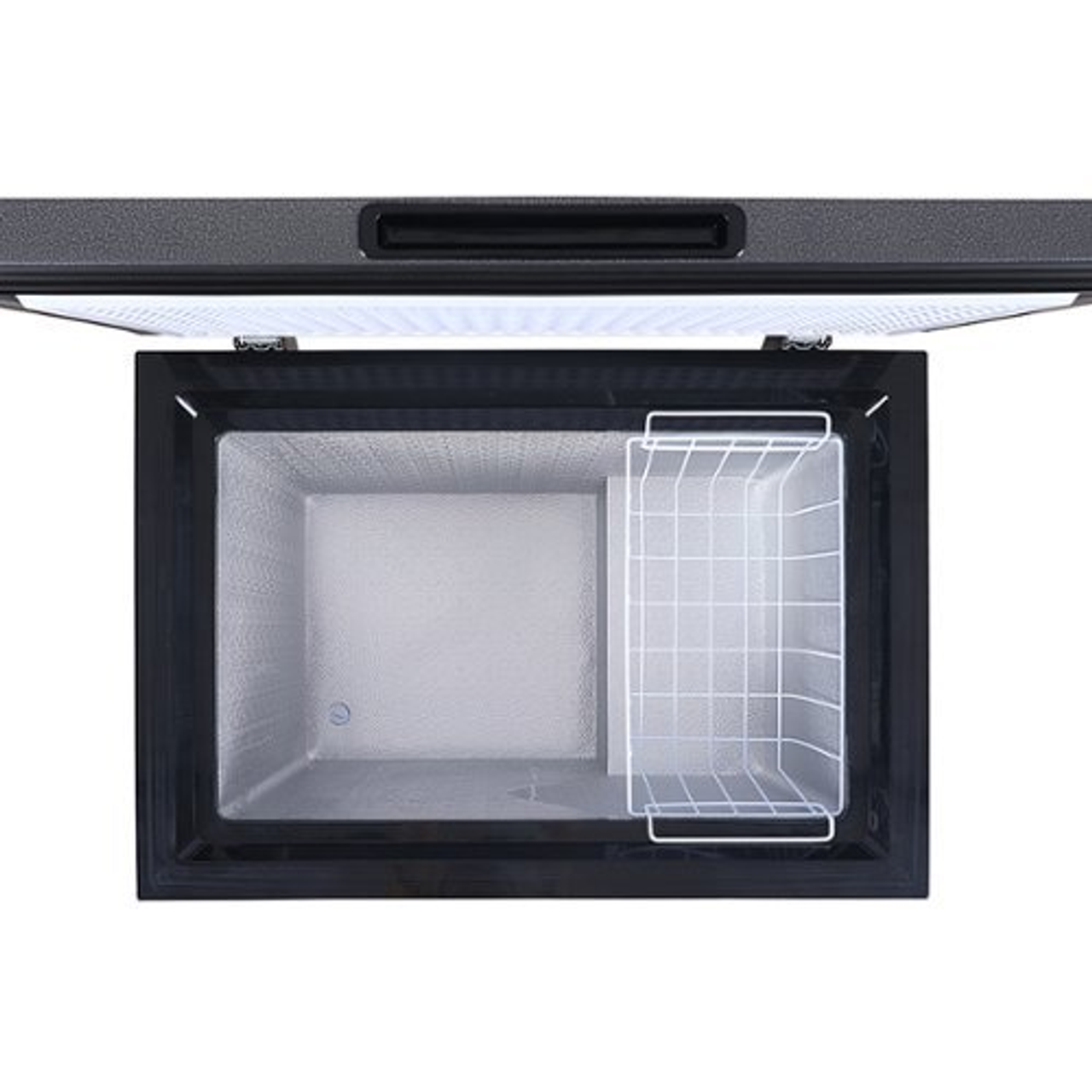 Hamilton Beach 5.0 Cu Ft, Manual Defrost Chest Freezer, Unique Granite Finish cabinet With Dark Accents, Black, HBFRF513