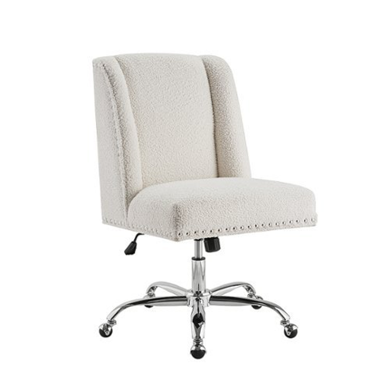 Linon Home Décor - Donora Office Chair, Sherpa - Off-White