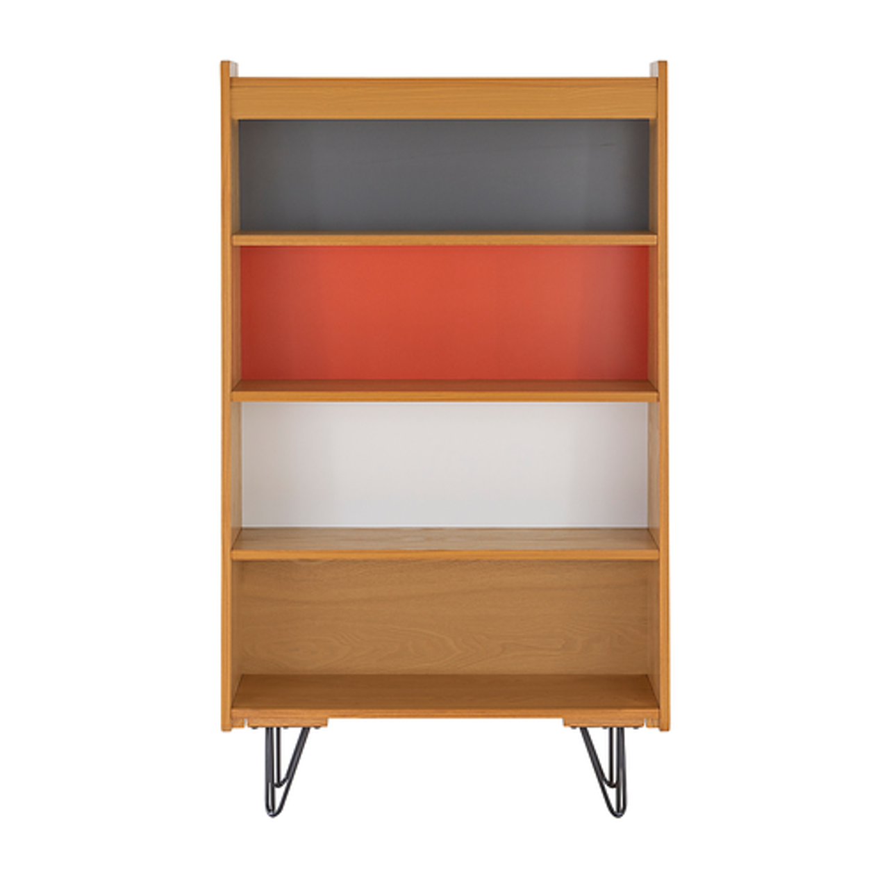 Linon Home Décor - Pollard Bookcase - Natural, Charcoal, Orange, White