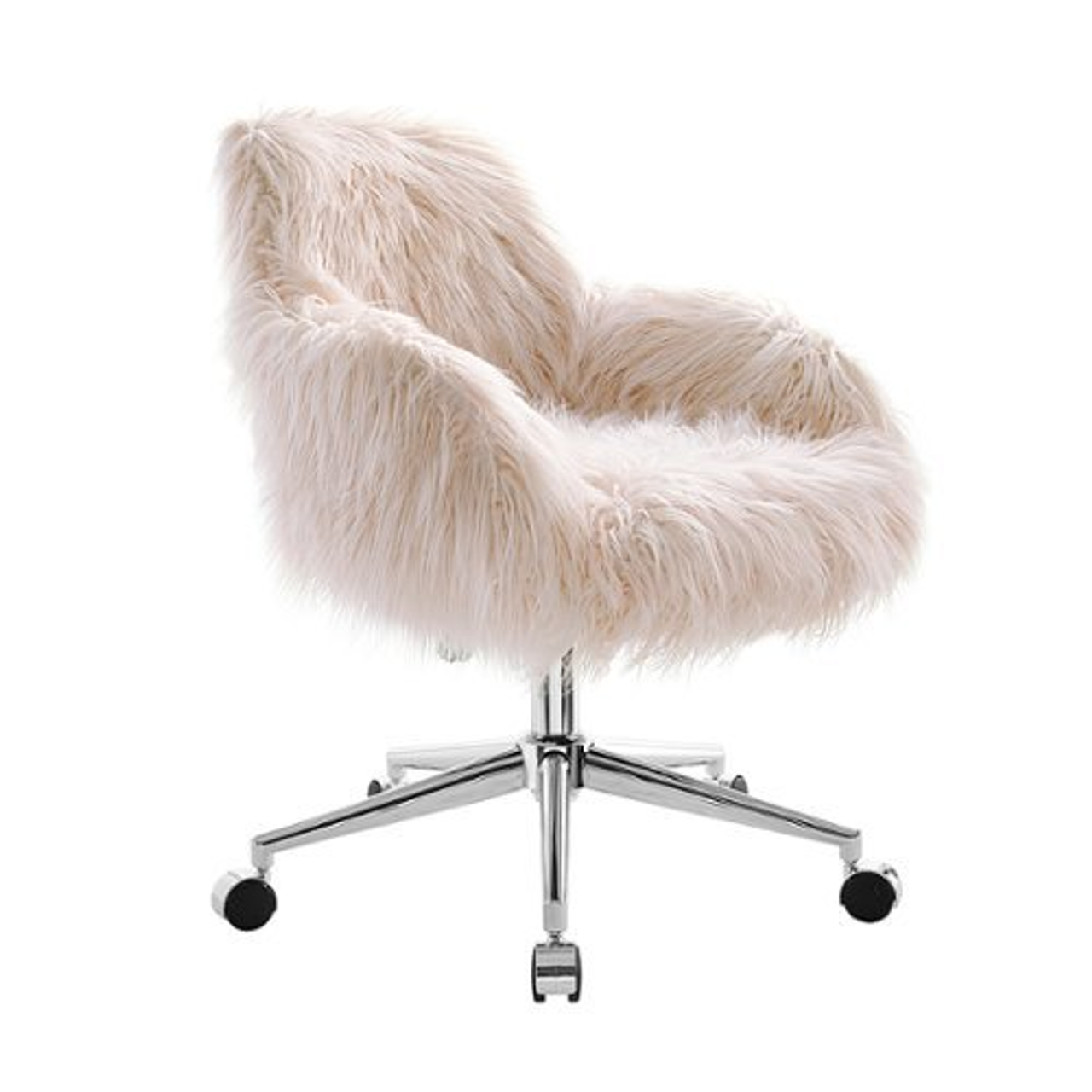 Linon Home Décor - Diehm Faux Fur Office Chair - Pink