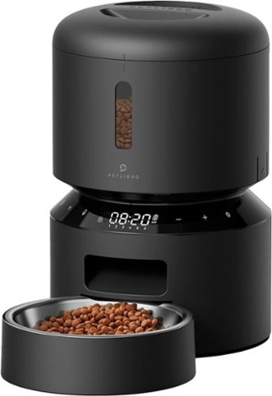 PetLibro - Granary Stainles Steel 3L Automatic Dog and Cat Feeder with Voice Recorder - Black