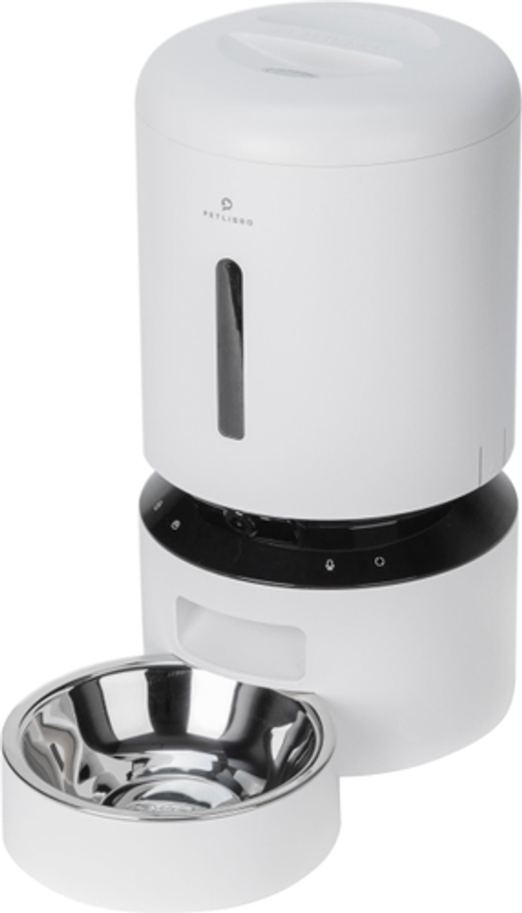 PetLibro - Granary WiFi Stanless Steel 5L Automatic Dog and Cat Feeder with Camera Monitoring - White