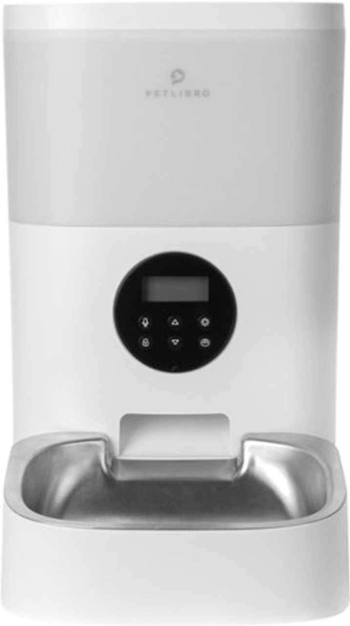 PetLibro - Stainless Steel 4L Automatic Dog and Cat Feeder with Voice Recorder - White