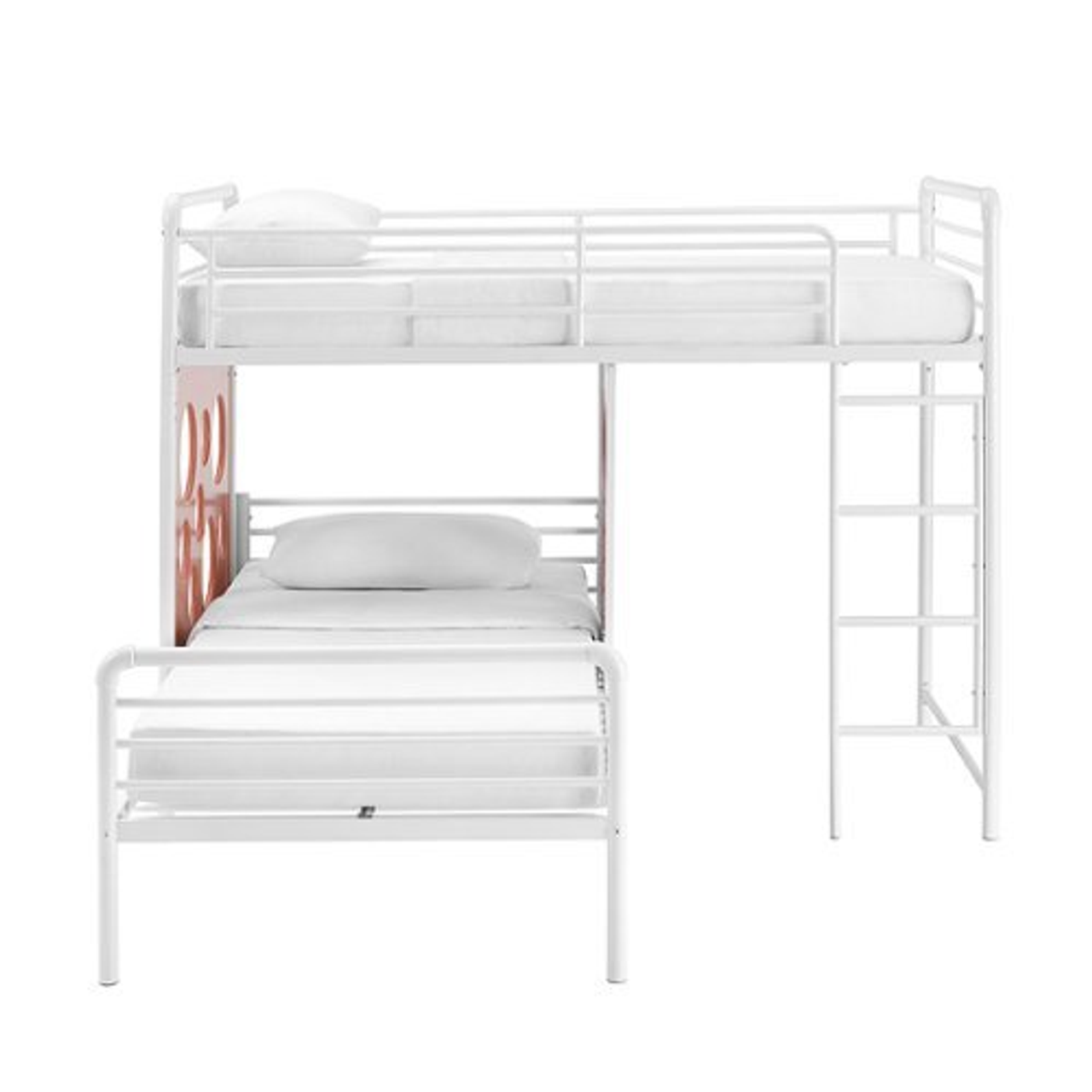 Walker Edison - Modern L-Shape Twin Bunk Bed - White