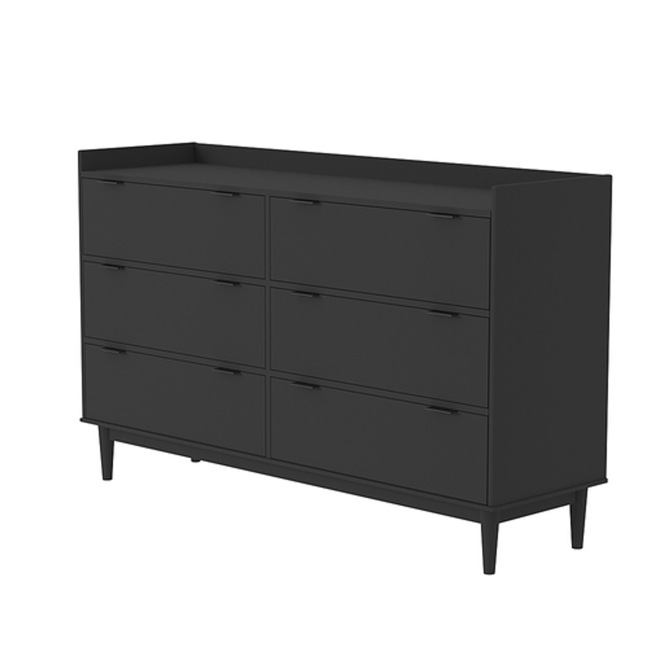 Walker Edison - Modern Minimalist 6-Drawer Solid Wood Dresser - Black