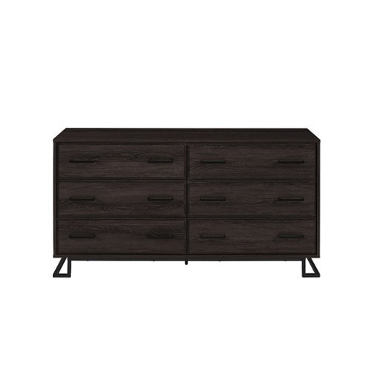 Walker Edison - Contemporary Angle-Leg 6-Drawer Dresser - Charcoal