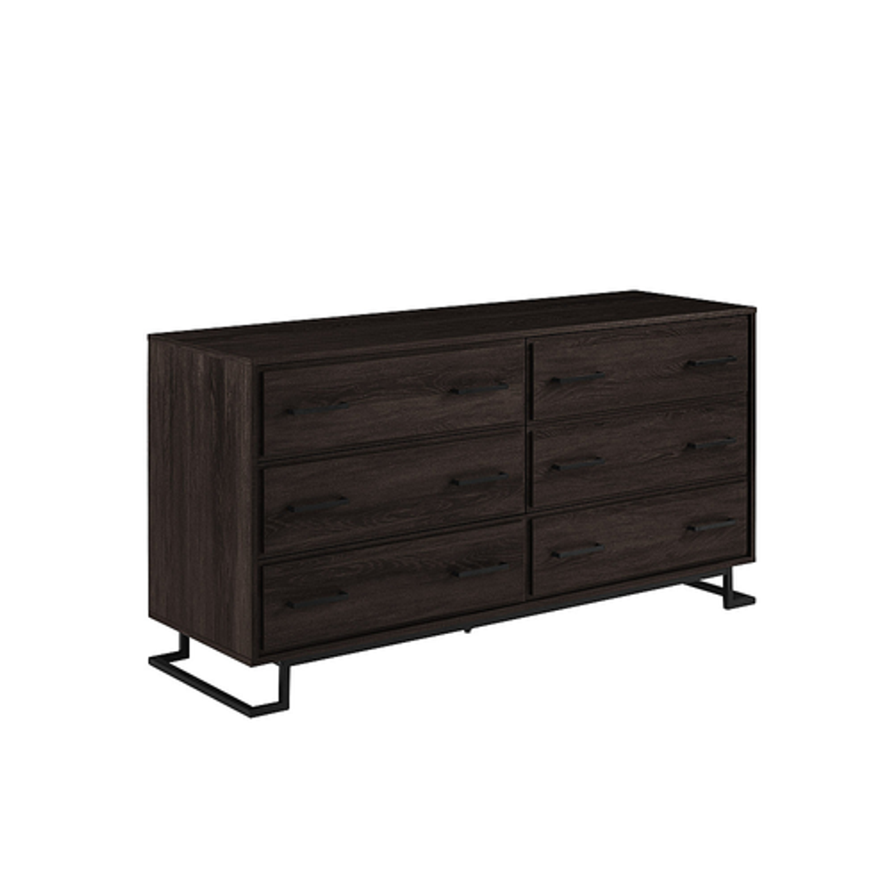 Walker Edison - Contemporary Angle-Leg 6-Drawer Dresser - Charcoal