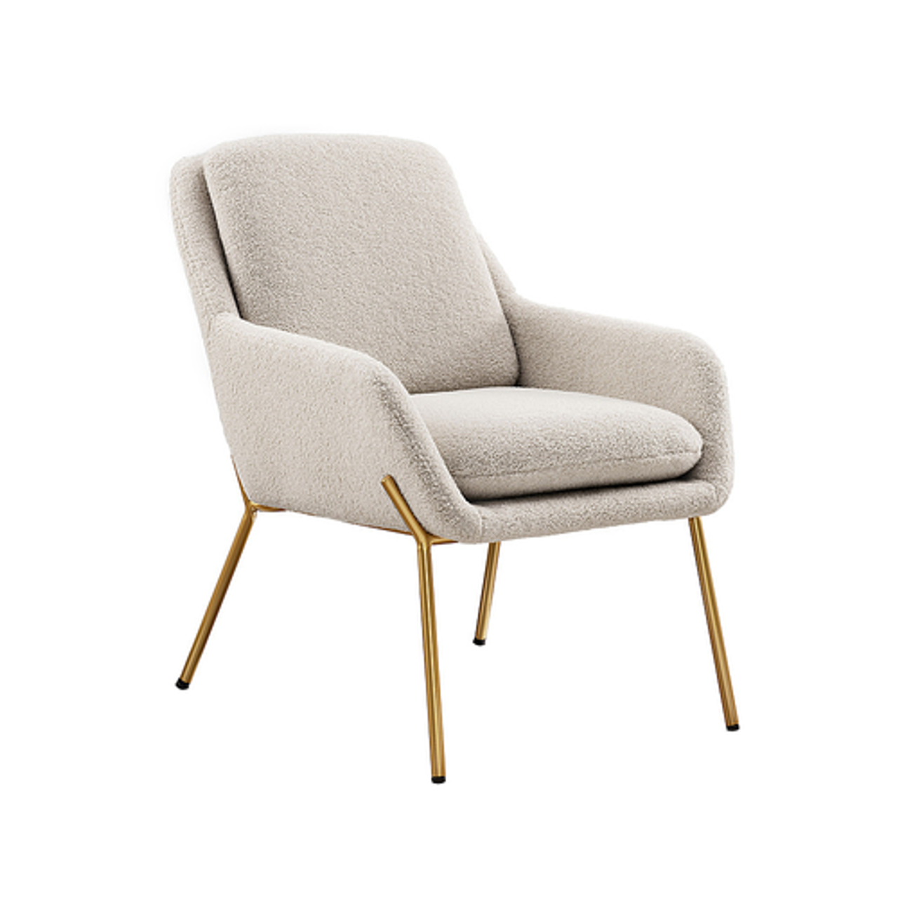 Walker Edison - Glam Accent Chair - Cream