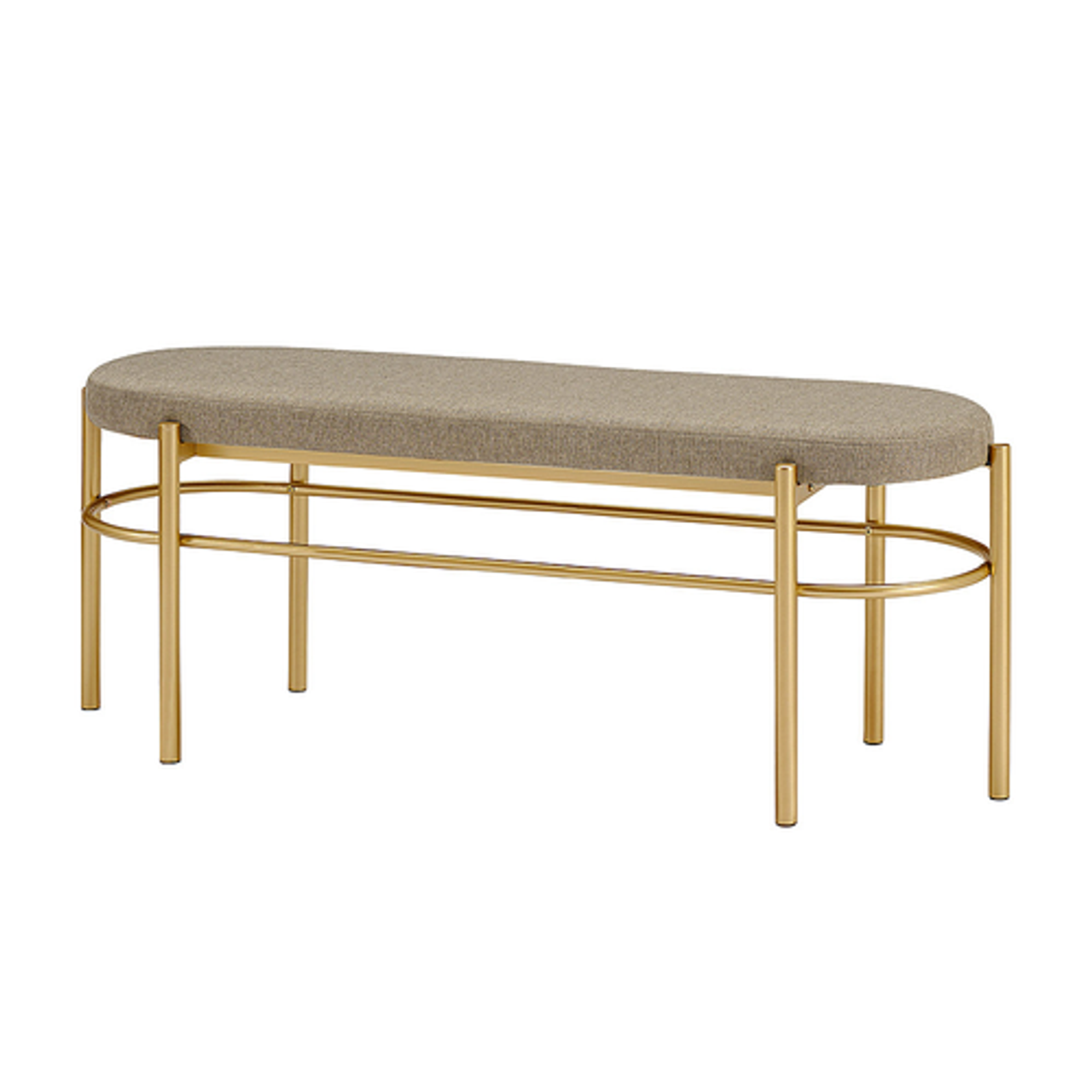 Walker Edison - Glam Bench with Cushion - Taupe