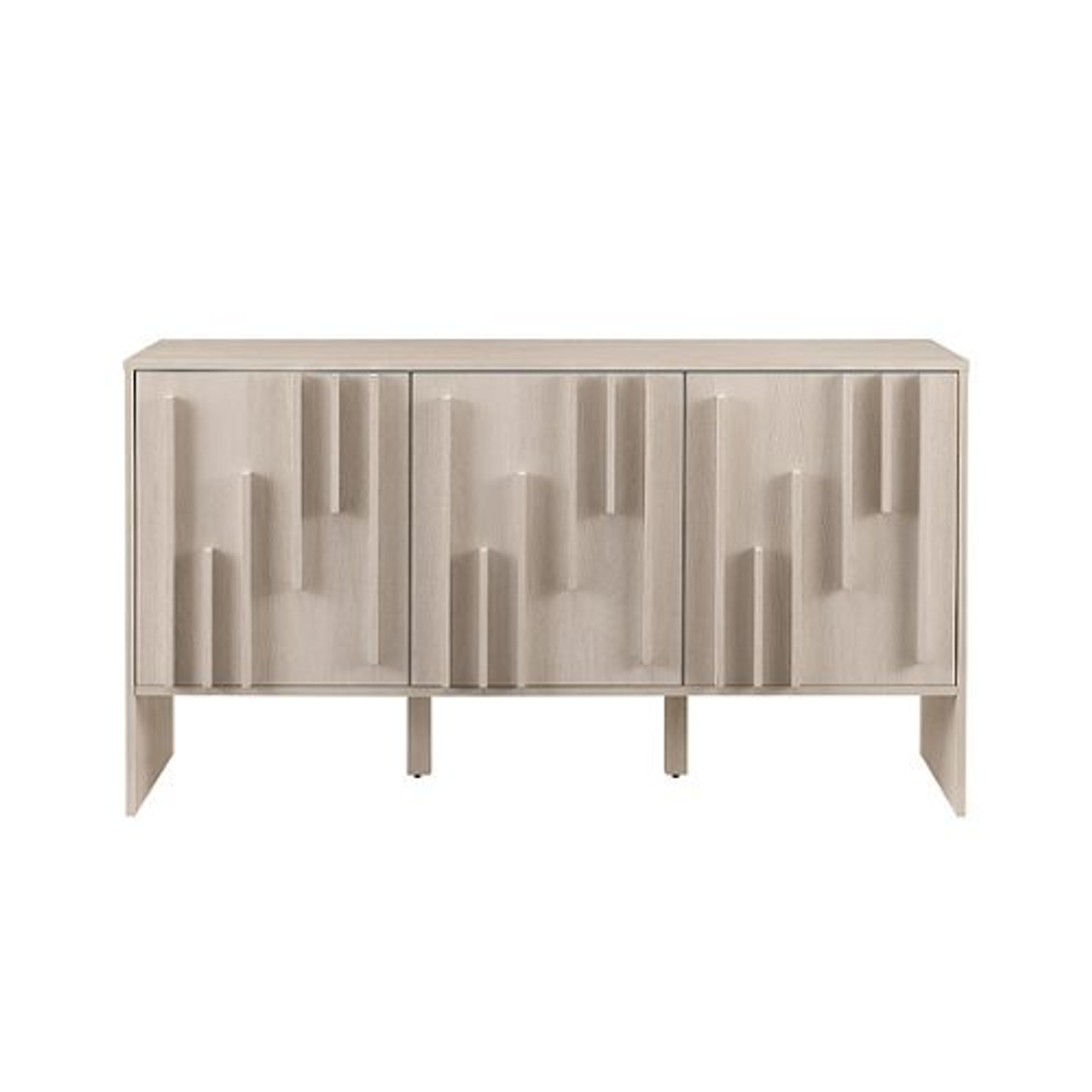 Walker Edison - Contemporary Art Deco Vertical Detail Sideboard - Ivory Oak