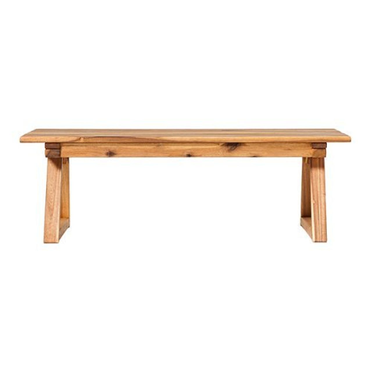 Walker Edison - Modern Solid Acacia Wood Slatted Outdoor Coffee Table - Natural