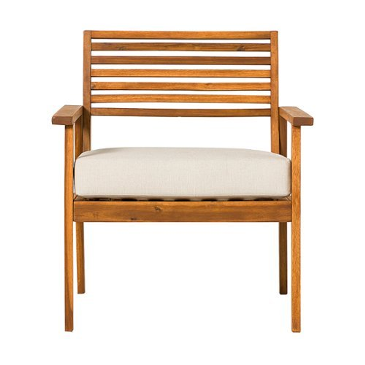 Walker Edison - Modern Acacia Outdoor Lounge Chair - Brown