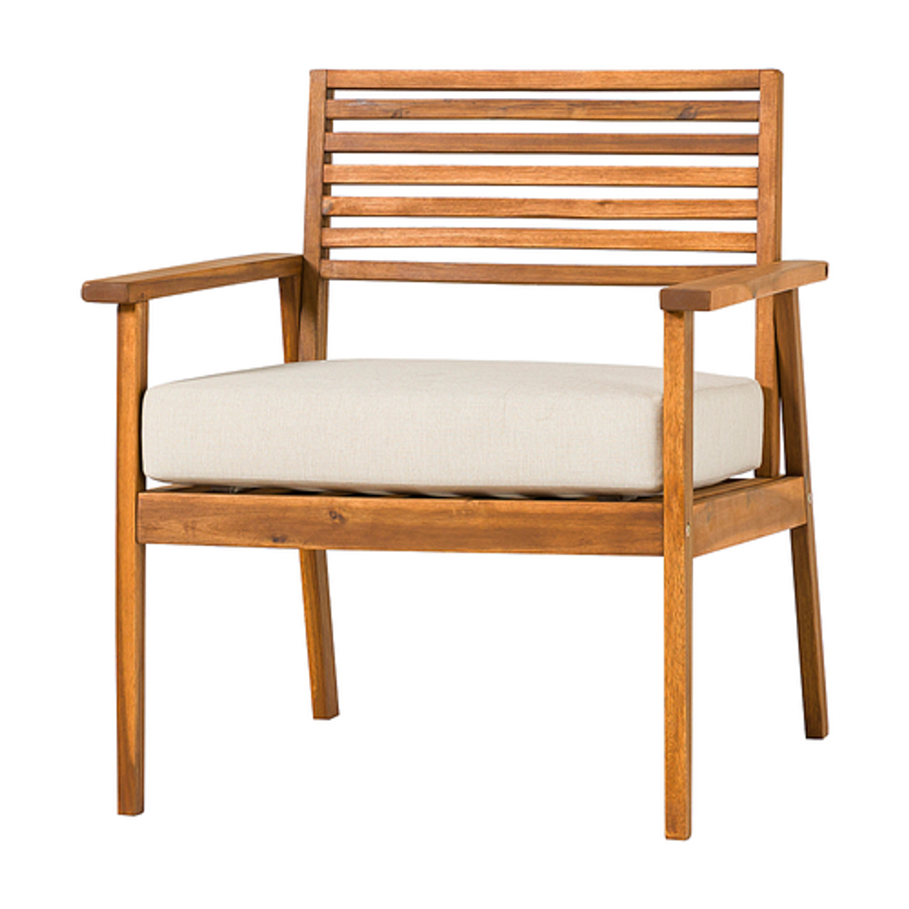 Walker Edison - Modern Acacia Outdoor Lounge Chair - Brown