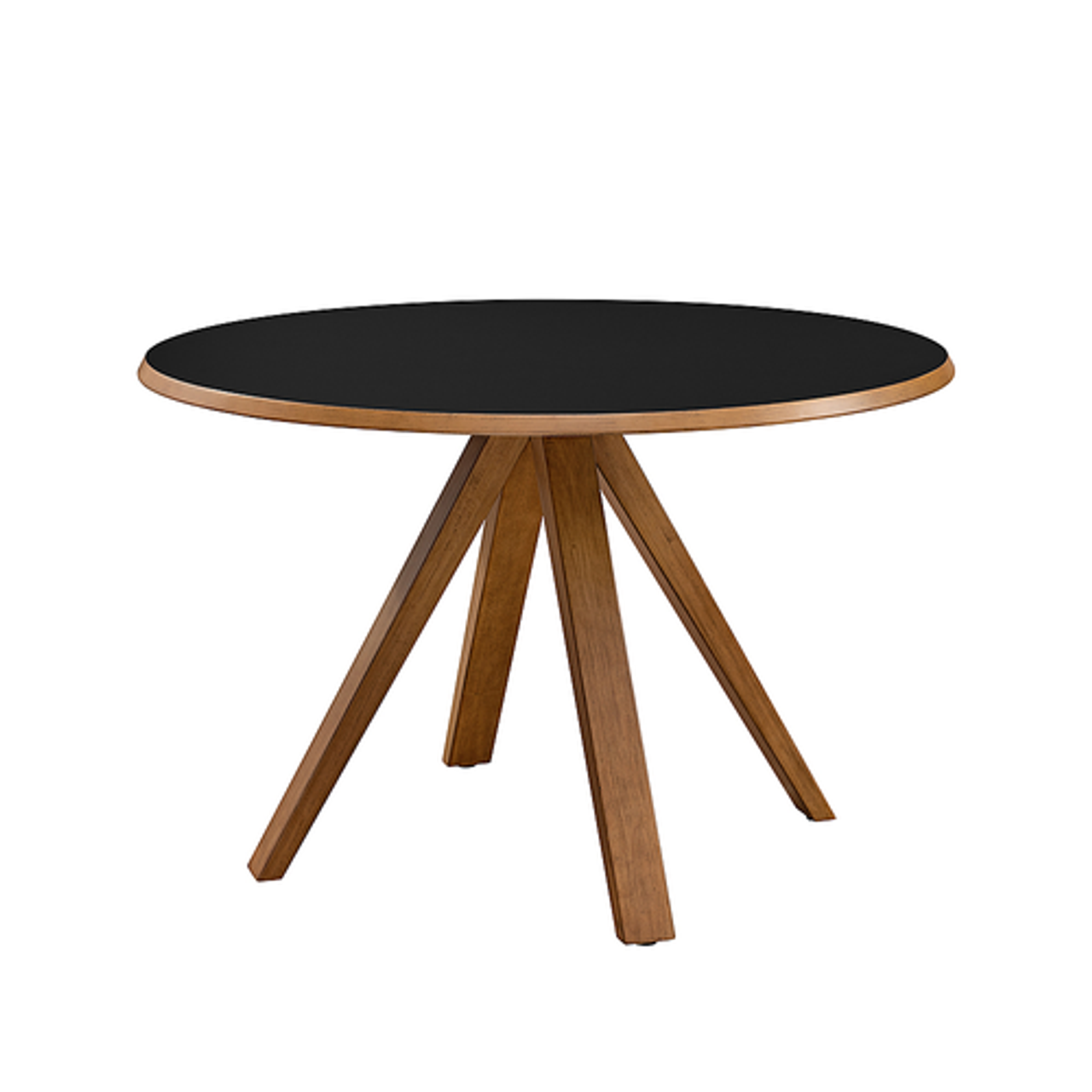 Walker Edison - Mid-Century Modern Minimalist Round Dining Table - Black