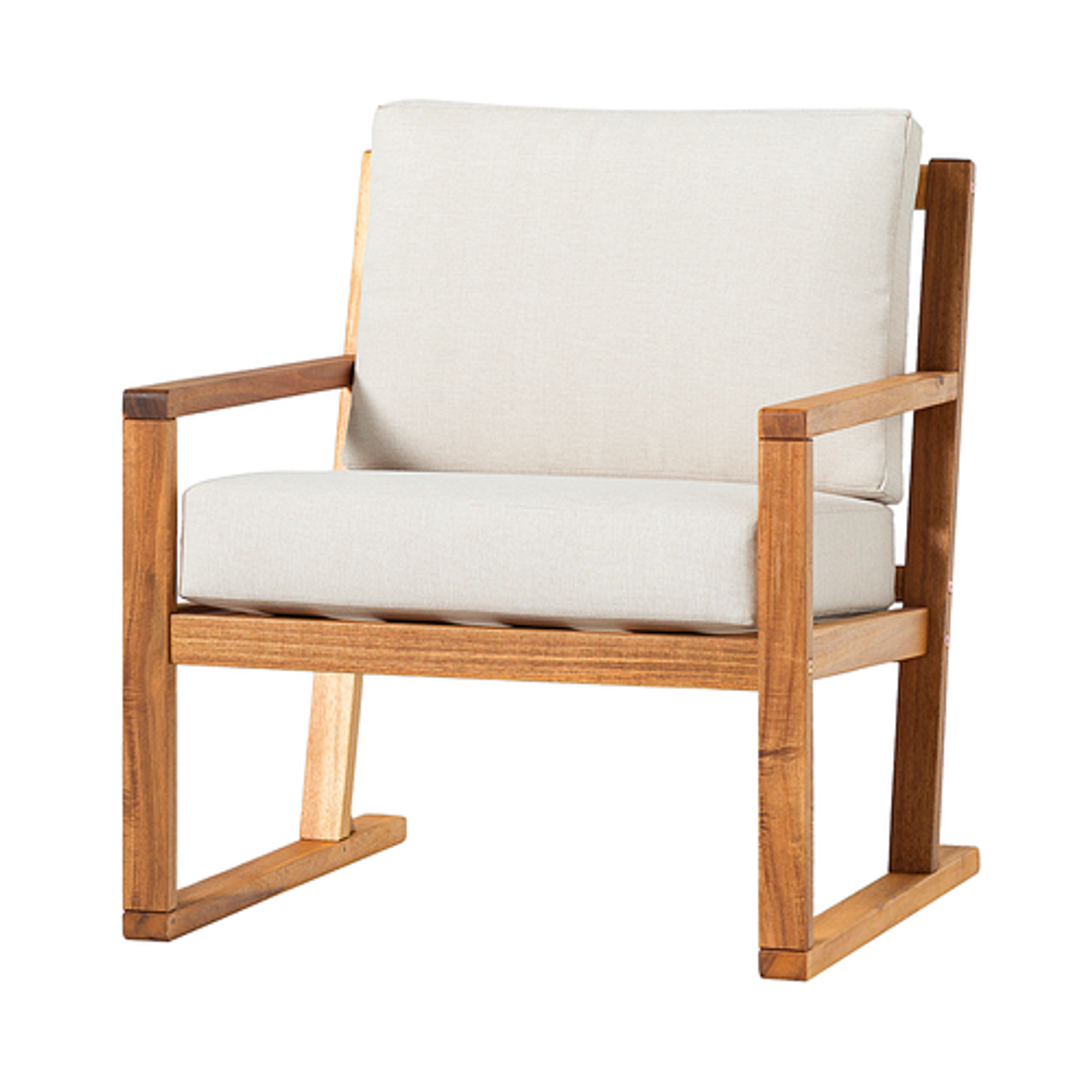 Walker Edison - Modern Solid Wood Slatted Club Chair - Natural