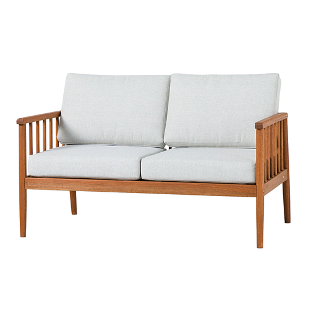 Walker Edison - Modern Solid Wood Spindle-Style Outdoor Loveseat - Brown