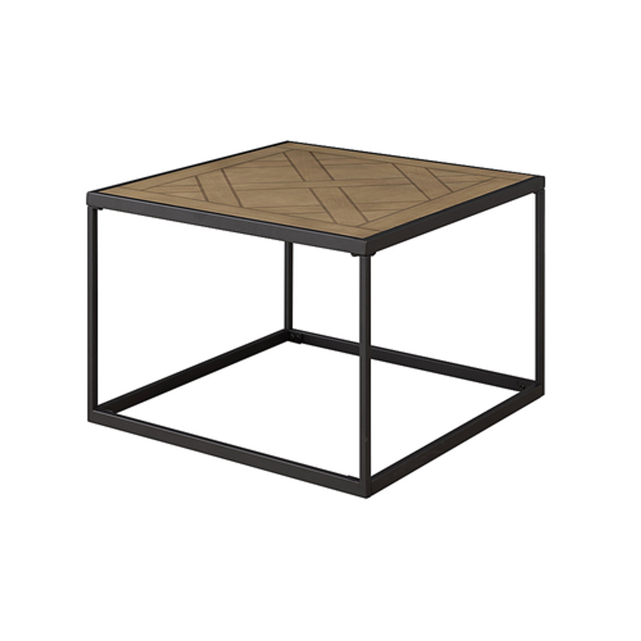 Walker Edison - Modern Parquet Square Coffee Table - Parquet Veneer