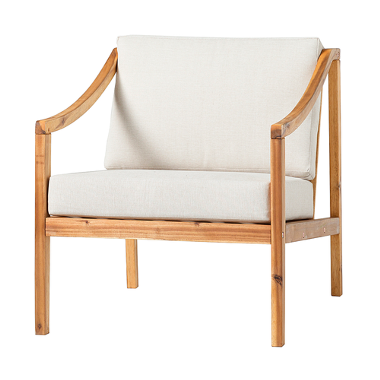 Walker Edison - Modern Solid Wood Outdoor Club Chair - Natural