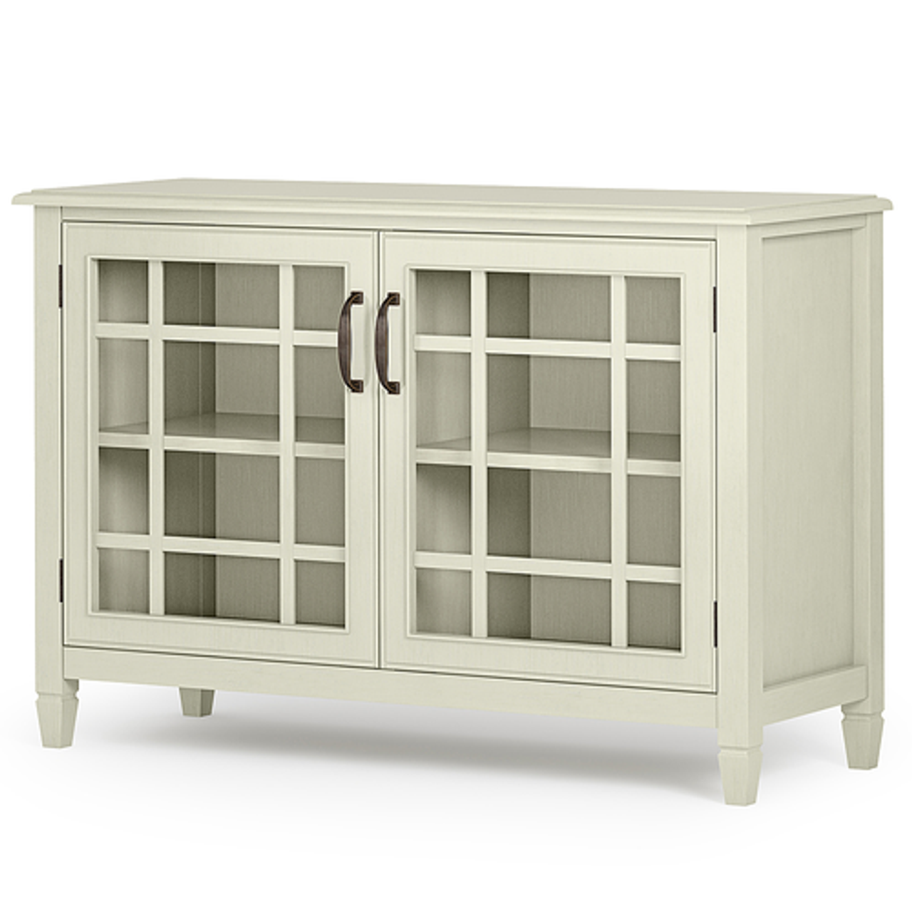 Simpli Home - Connaught Low Storage Cabinet - Antique White