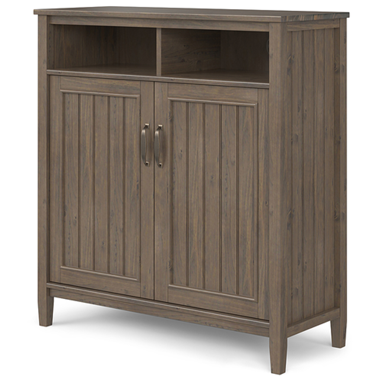 Simpli Home - Lev Medium Storage Cabinet - Smoky Brown