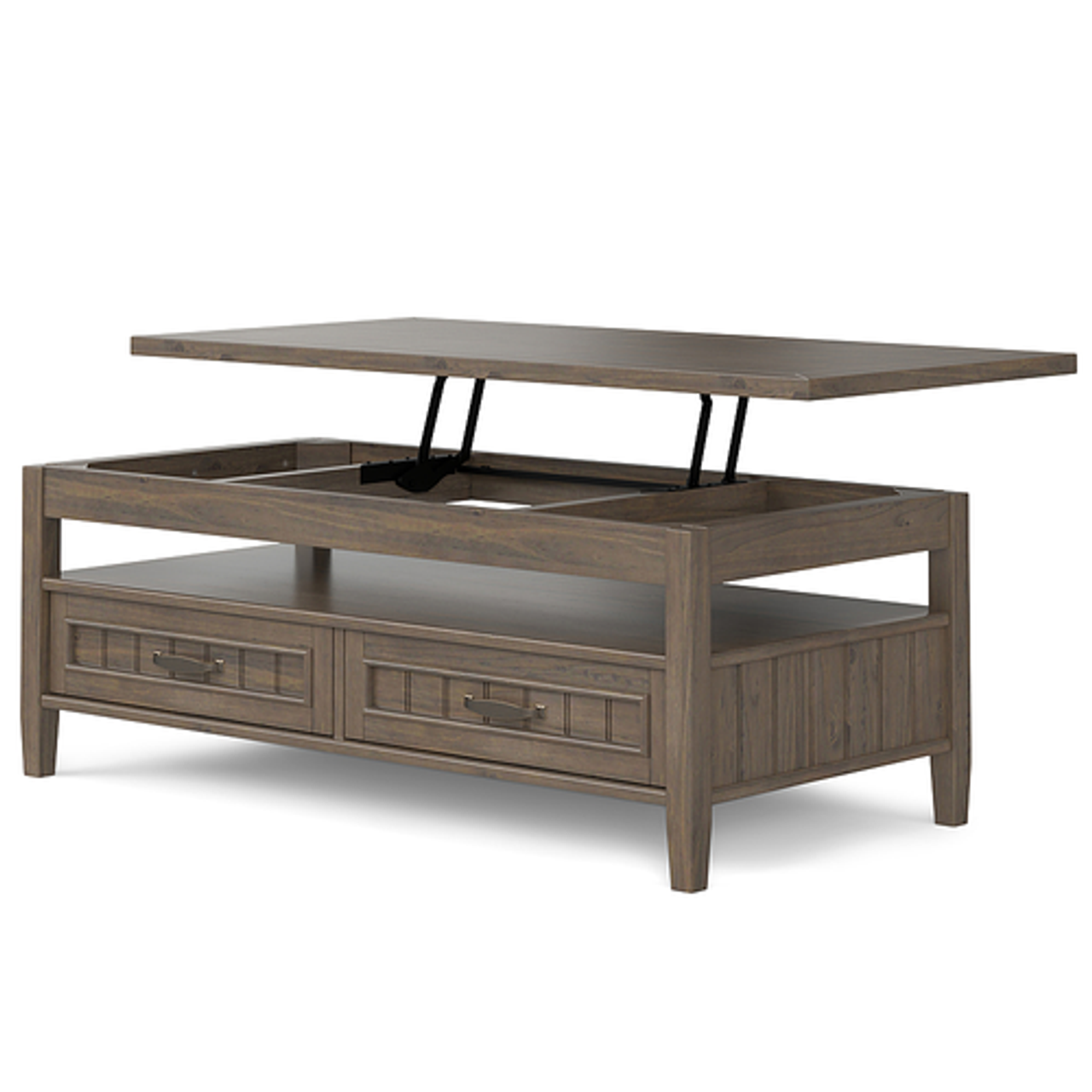 Simpli Home - Lev Lift Top Coffee Table - Smoky Brown