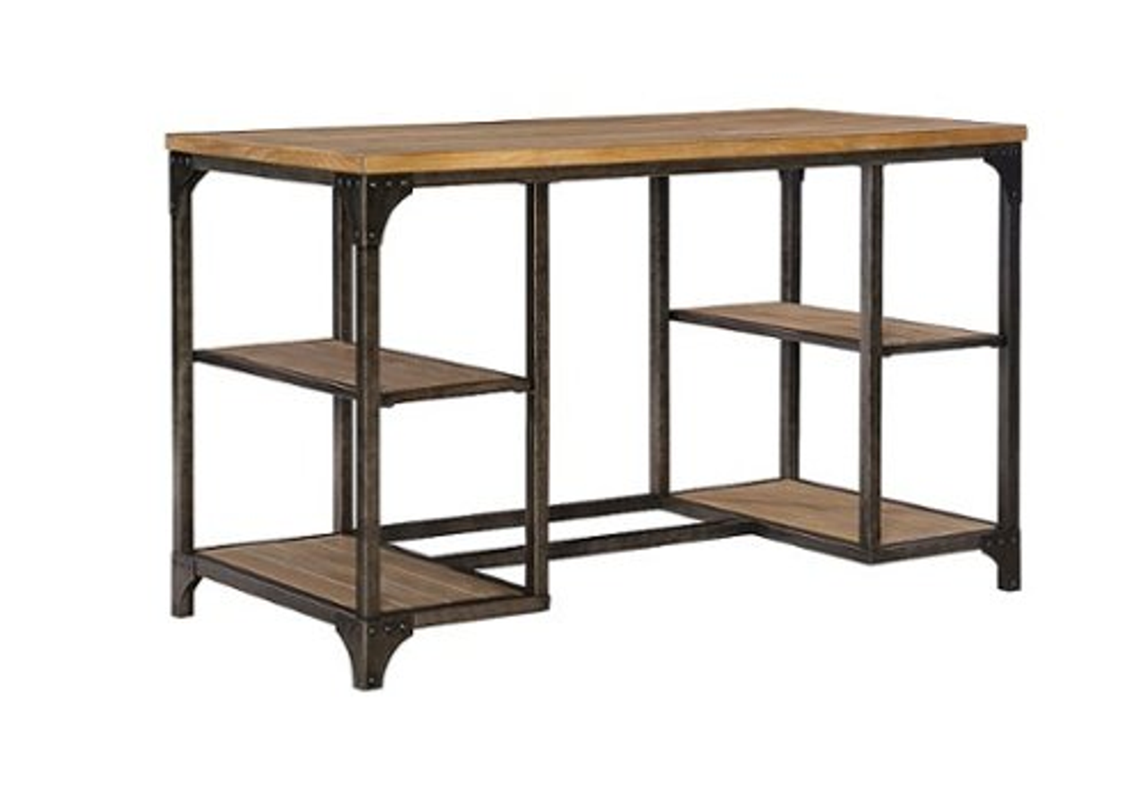 Linon Home Décor - Barlyn Four-Shelf Writing Desk - Weathered Driftwood