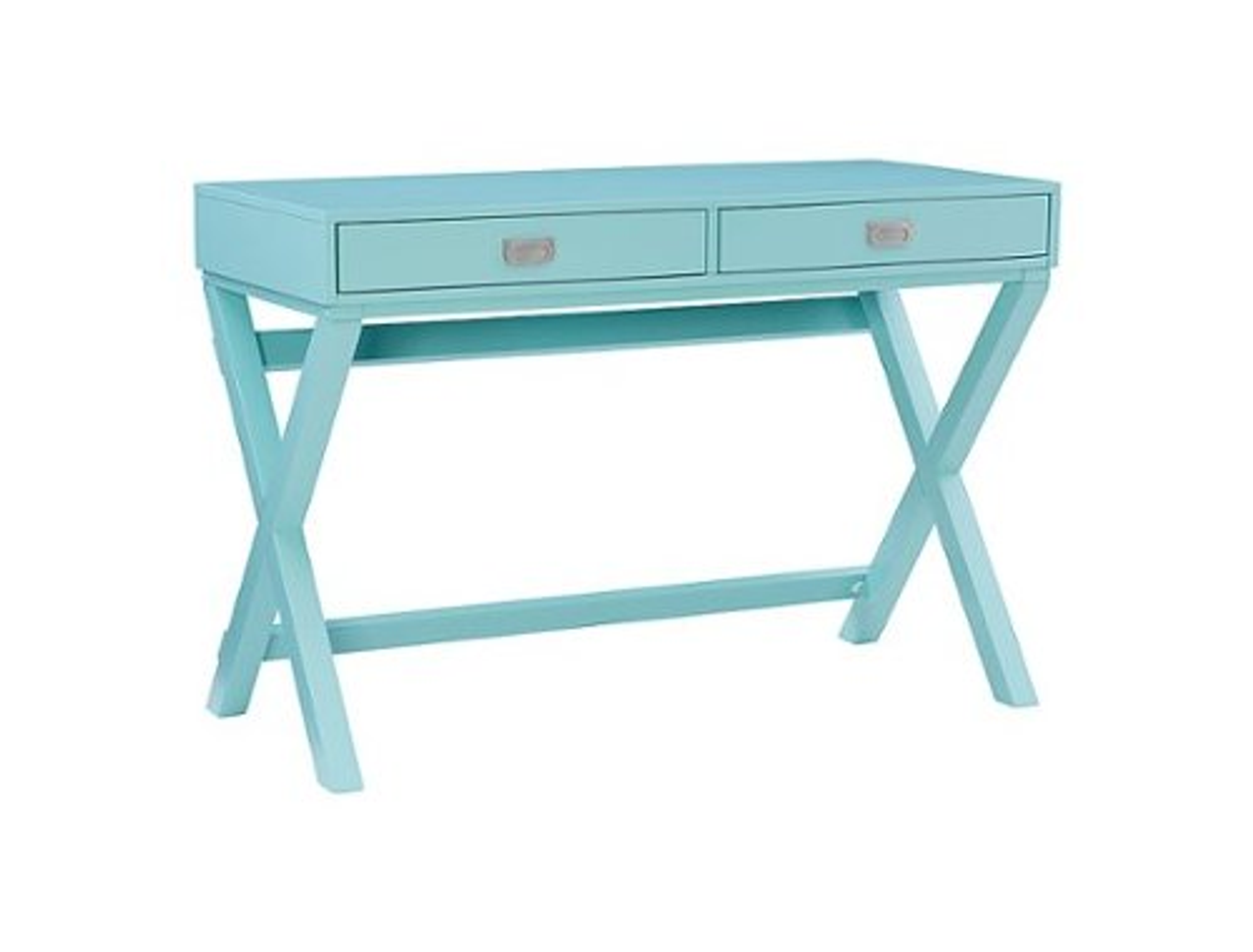 Linon Home Décor - Penrose Two-Drawer Campaign-Style Writing Desk - Blue