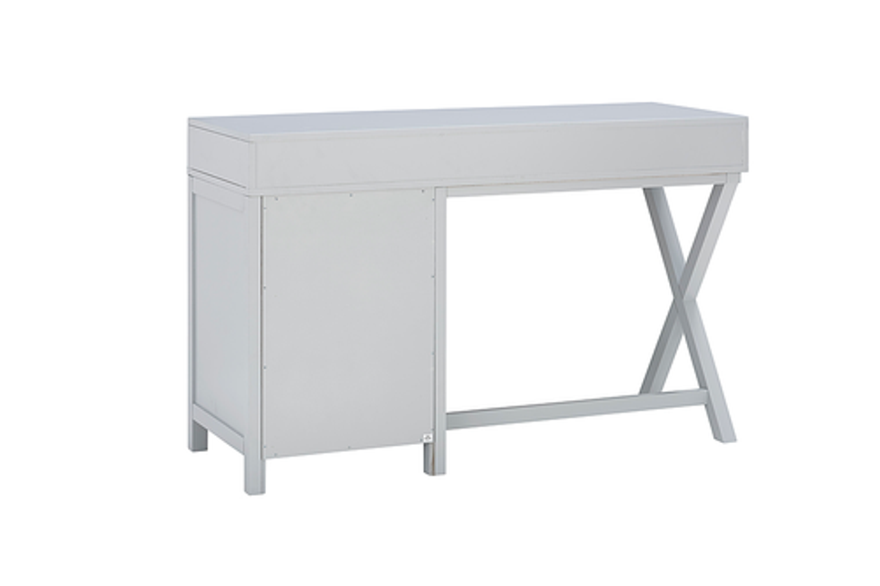 Linon Home Décor - Penrose Four-Drawer Side Storage Desk - Gray Paint / Silver Hardware