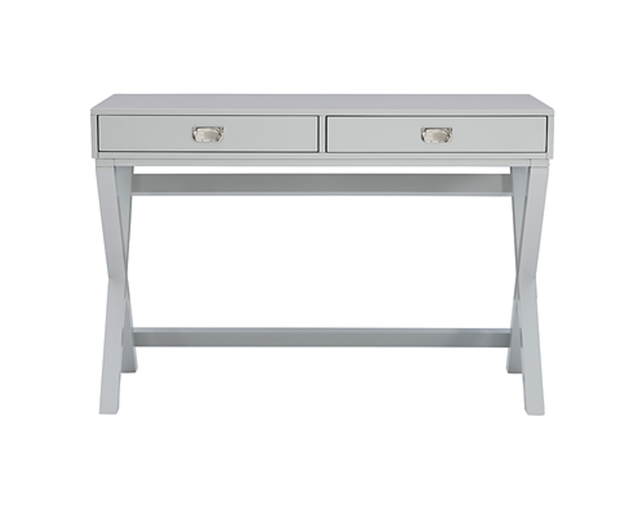 Linon Home Décor - Penrose Two-Drawer Campaign-Style Writing Desk - Gray