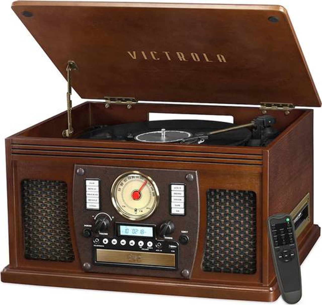 Victrola - Navigator 8-in-1 Classic Bluetooth Record Player with Turntable - Espresso