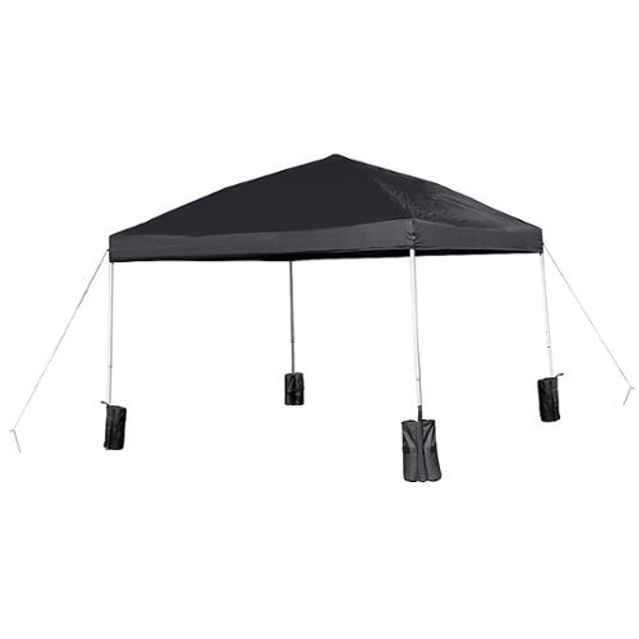 Flash Furniture - Harris 10'x10' Black Pop Up Straight Leg Canopy Tent With Sandbags and Wheeled Case - Black