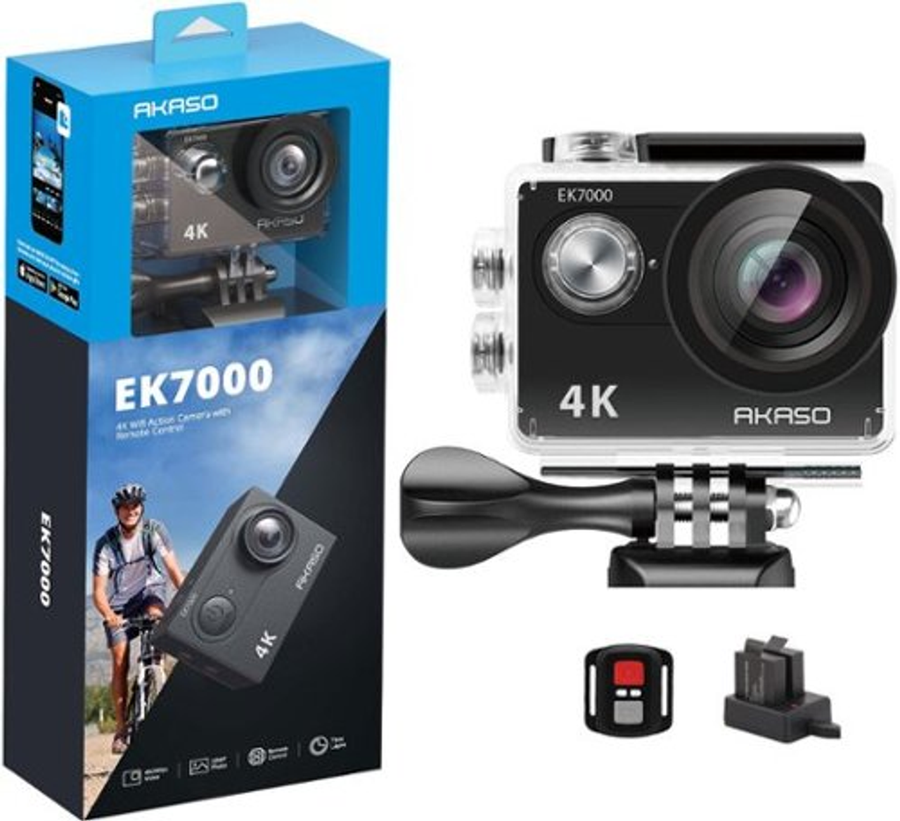 AKASO - EK7000 4K Waterproof Action Camera with Remote