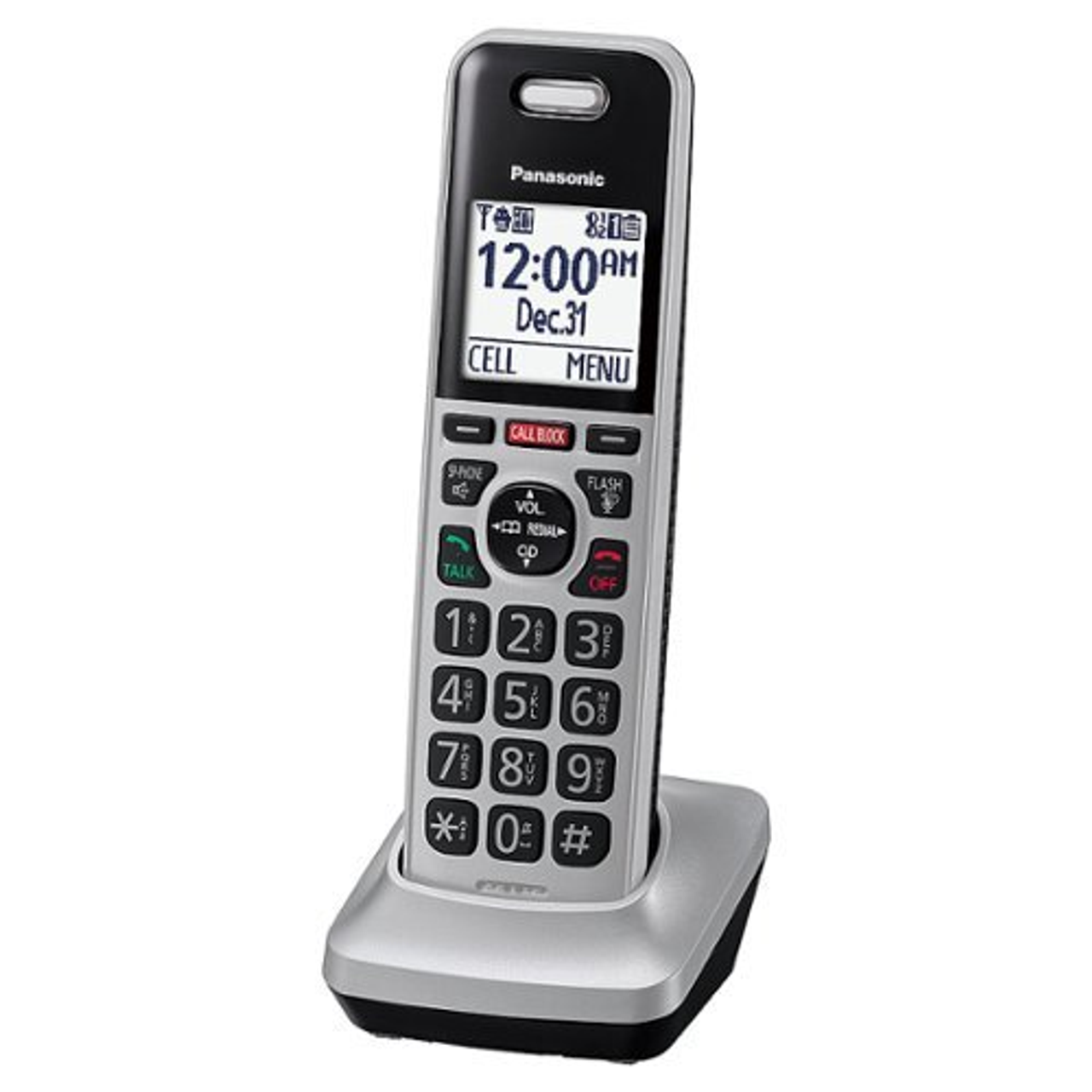 Panasonic - KX-TGFA97S Cordless Expansion Handset for KX-TGF94x and KX-TGF97x Series Cordless Phone Systems - Silver