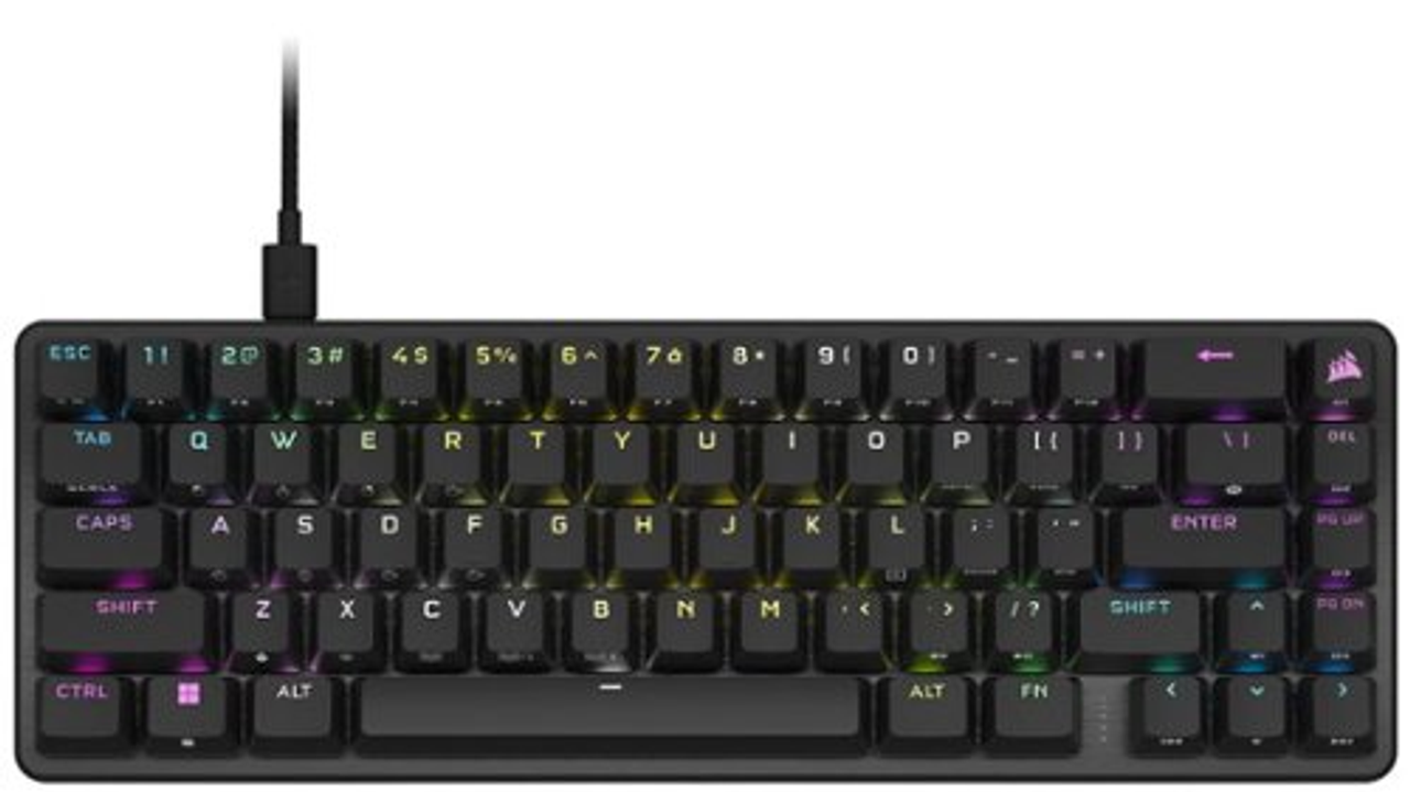 CORSAIR K65 PRO MINI RGB 65% Optical-Mechanical Gaming Keyboard Backlit RGB LED, CORSAIR OPX, Black