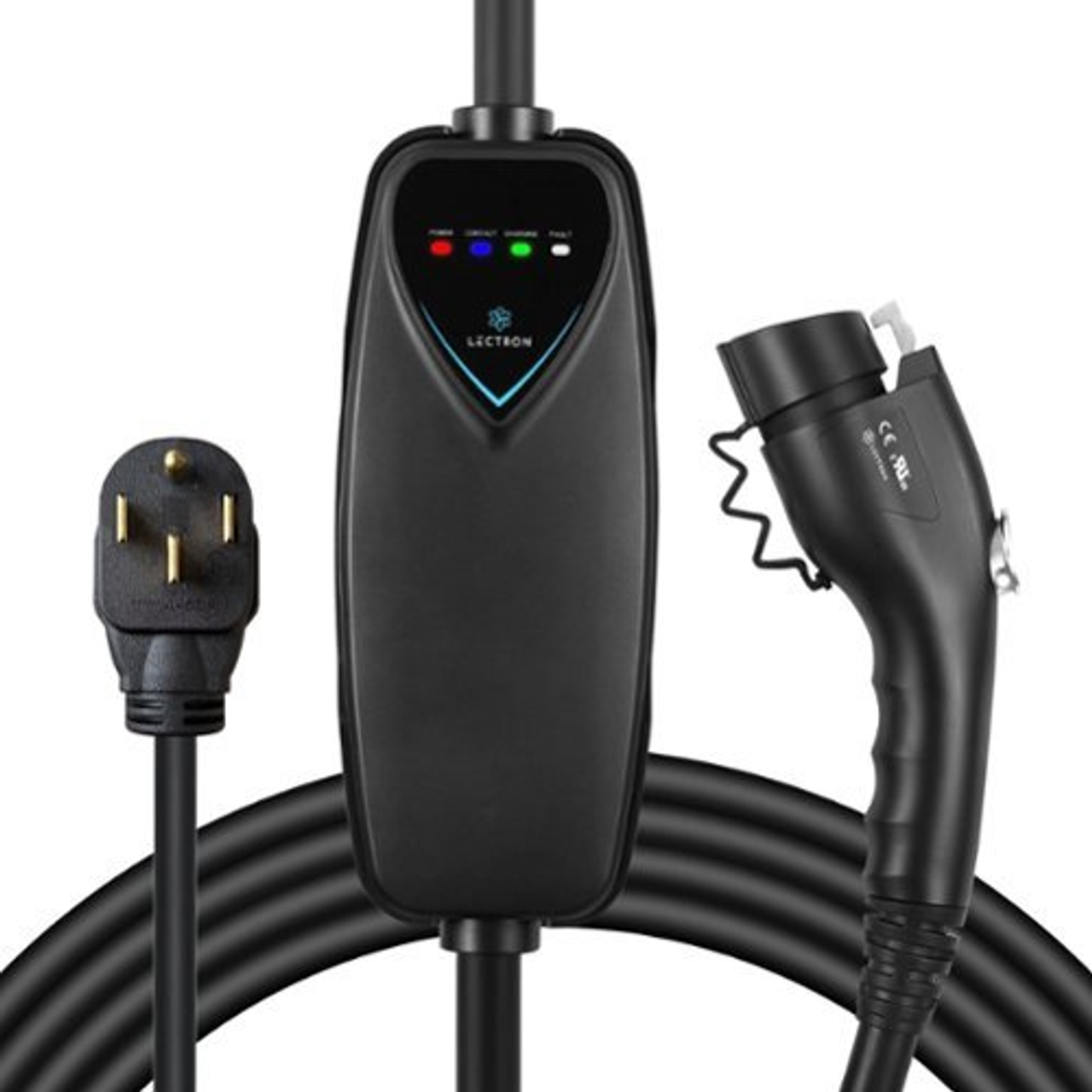 Lectron - Portable J1772 Level 2 NEMA 14-50 Electric Vehicle (EV) Charger-up to 40A-16' - Black