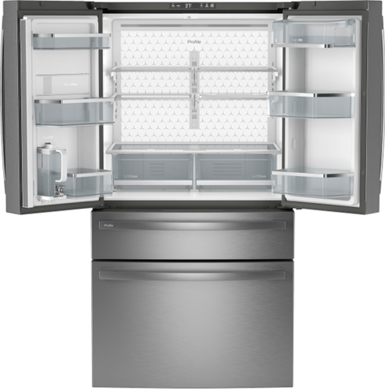 GE Profile - 28.7 Cu. Ft. 4 Door French Door Refrigerator  with Dual-Dispense AutoFill Pitcher - Stainless Steel