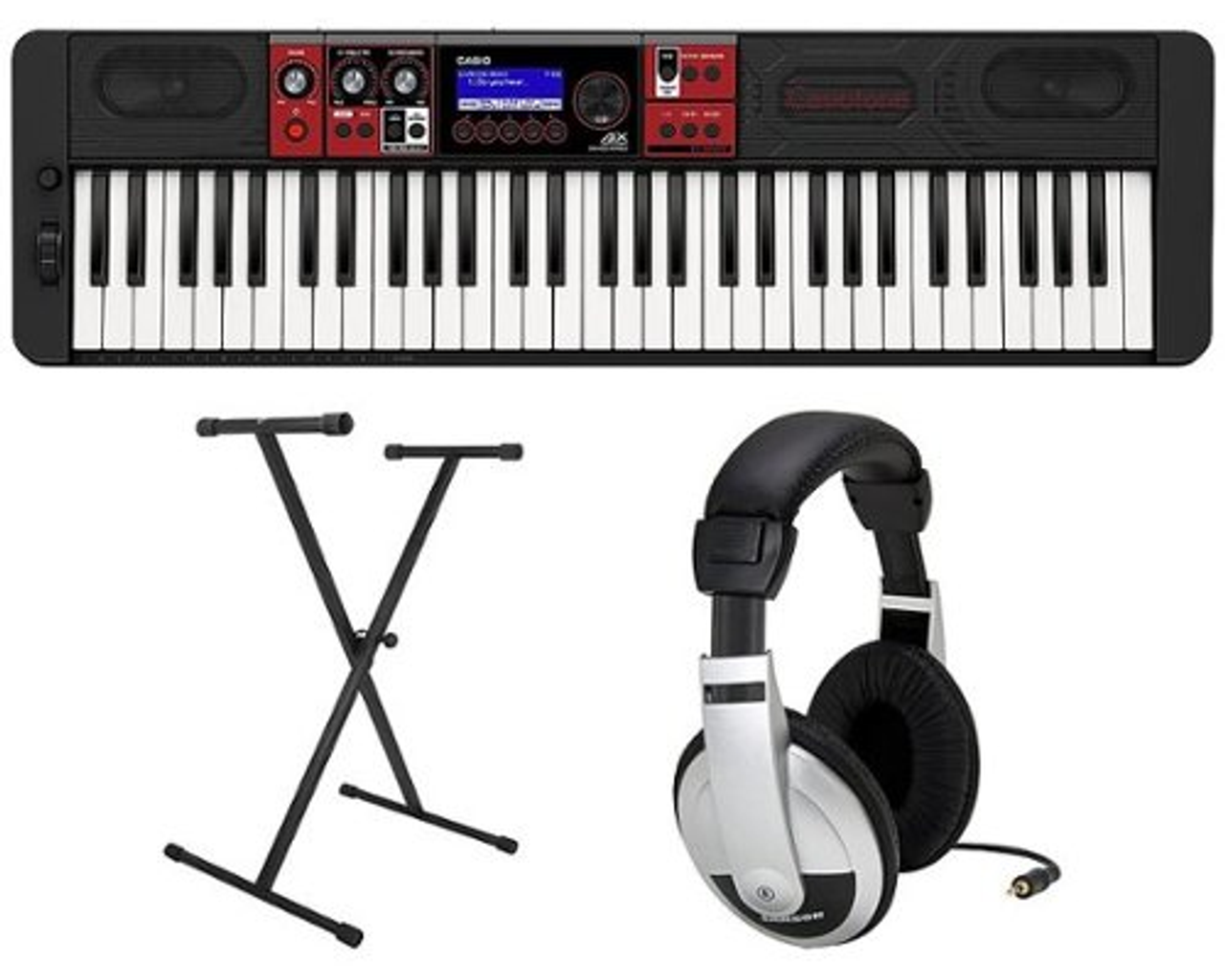 Casio CTS1000V Premium Pack with 61 Key Keyboard, Stand, AC Adapter, and Headphones - Black
