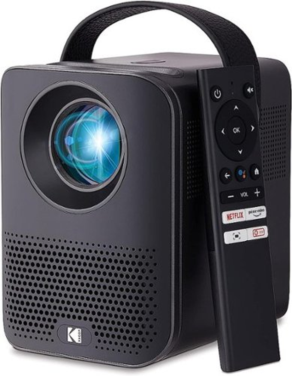 Kodak - FLIK HD9 Smart Projector, 1080p Portable Movie Projector with Android TV, Wi-Fi, Bluetooth & Built-In Speakers - Black