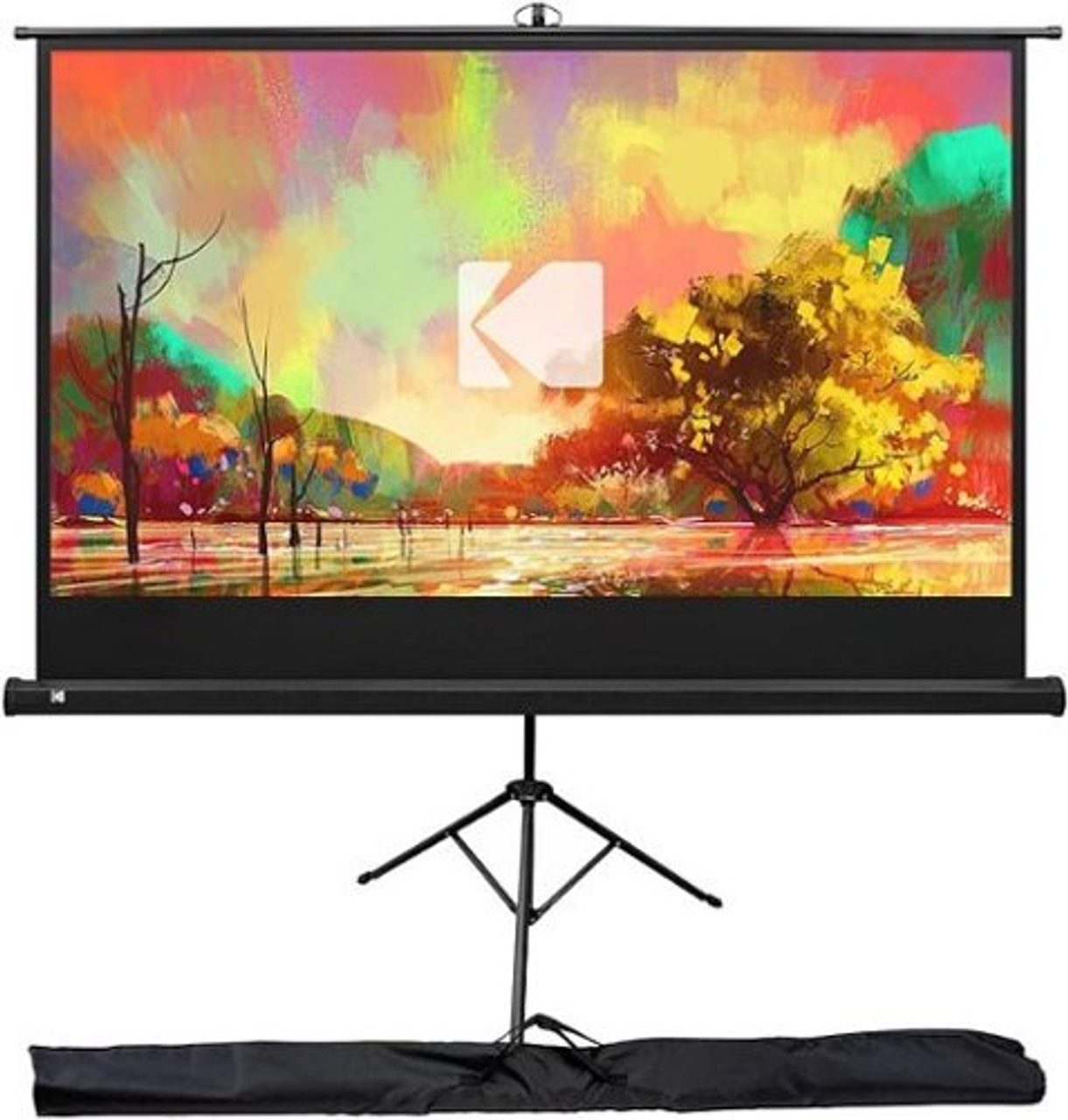 Kodak - 60" Portable Projector Screen, Lightweight Projection Screen with Tripod Stand & Carry Bag - Black