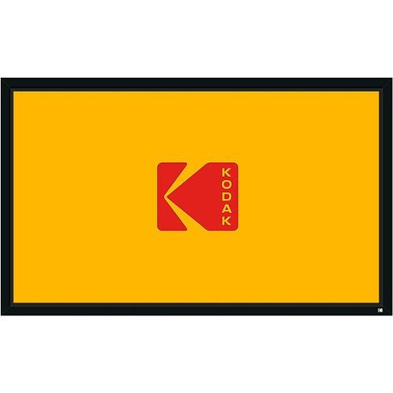 Kodak - 120” Projector Screen, 160° Angle Fixed Frame Projector Screen with Velvet Frame & Wall Mount Kit - Black