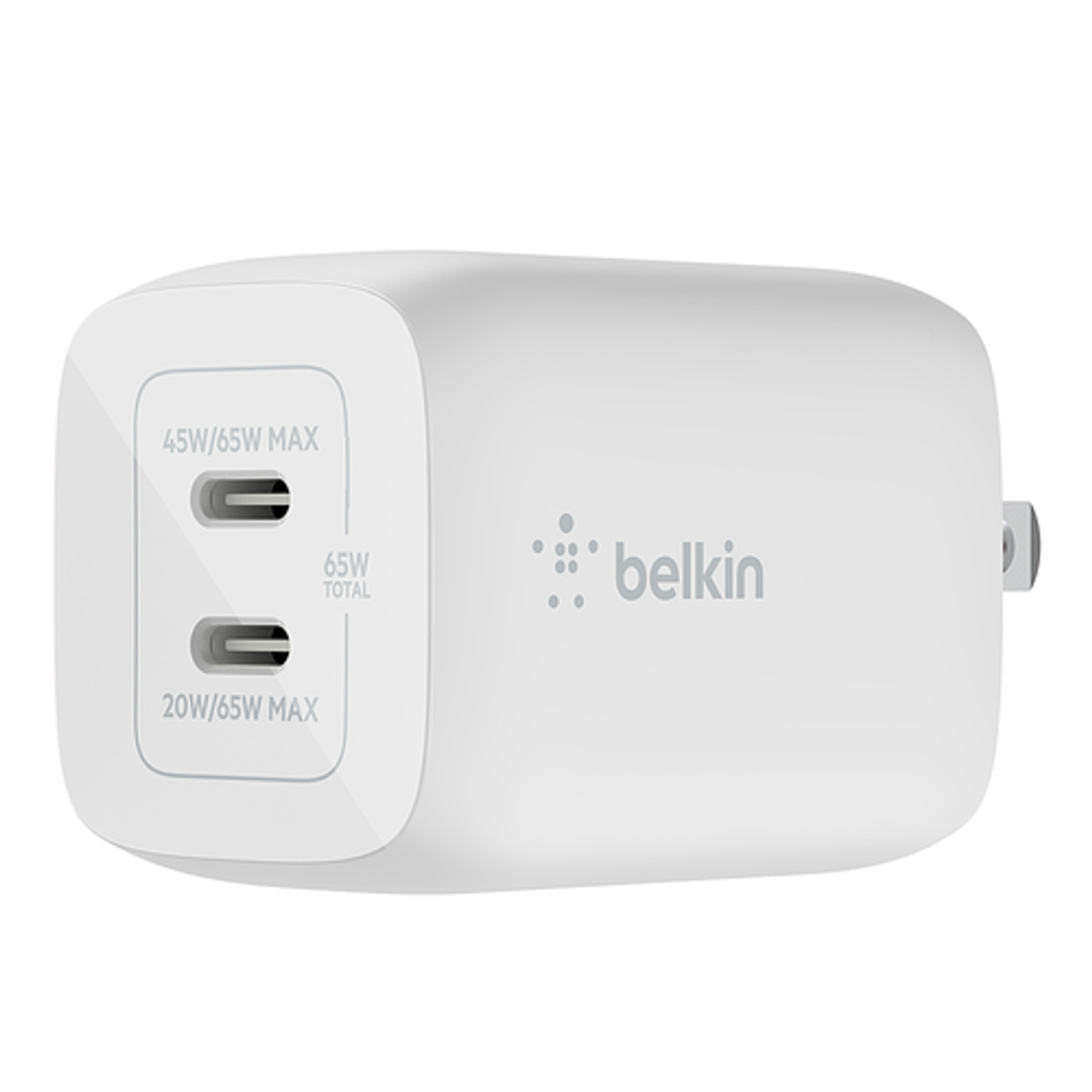 Belkin - Dual USB-C GaN Wall Charger with PPS 65W - White