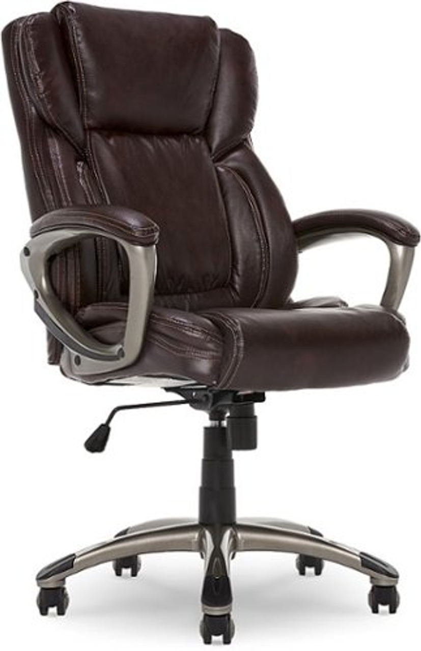 Serta - Garret Bonded Leather Executive Office Chair with Premium Cushioning - Brown