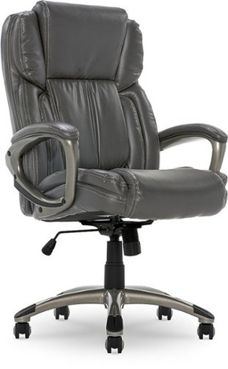 Serta - Garret Bonded Leather Executive Office Chair with Premium Cushioning - Gray